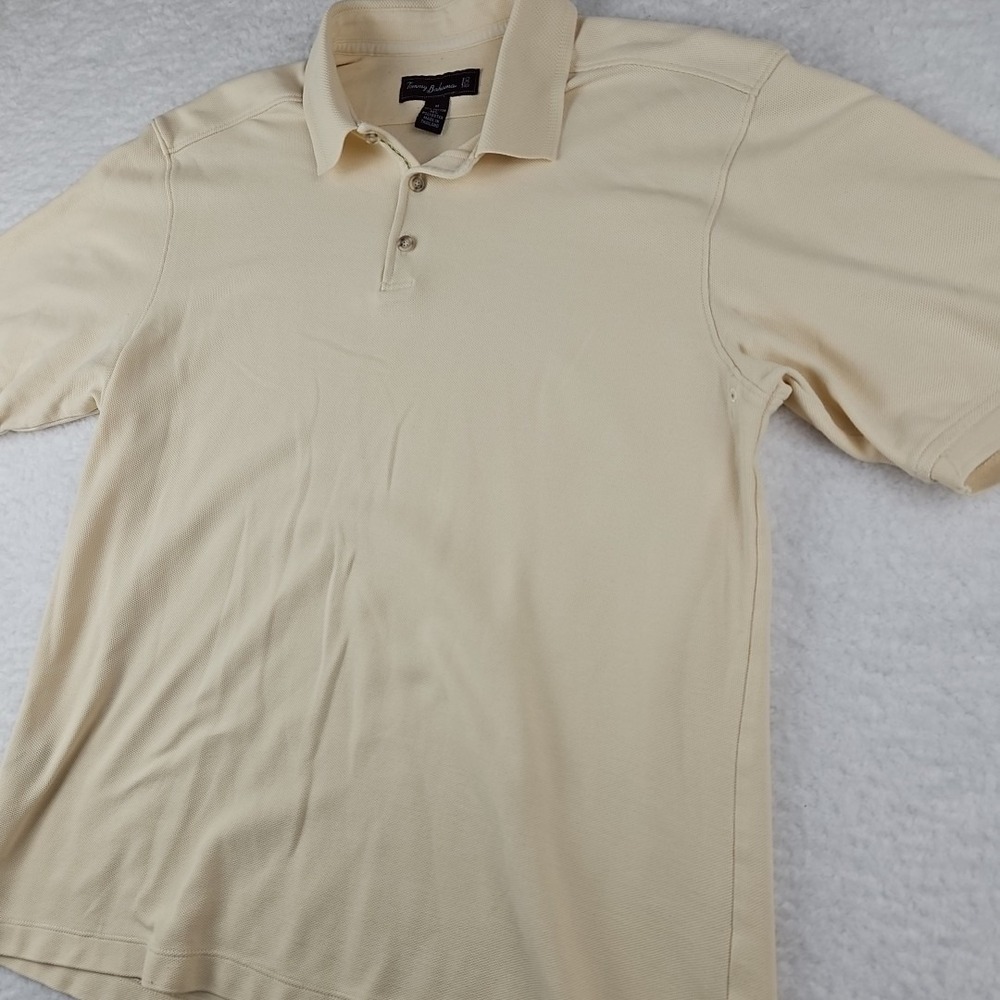 Tommy Bahama 18 Golf Shirt Mens Medium Yellow‎ Polo Short Sleeve Outdoor